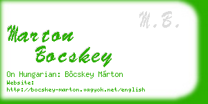 marton bocskey business card